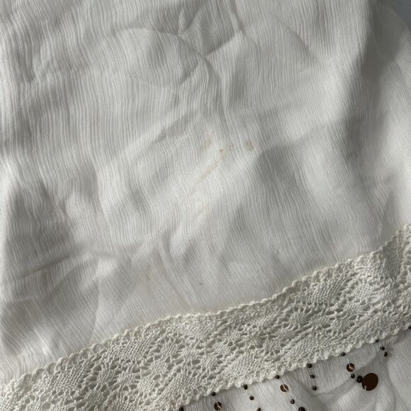 Spenser Jeremy Maxi‎ Skirt Women L Ivory Silk Embroidery Elastic Waist Modest - Picture 8 of 9